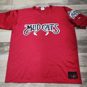 Vtg Rawlings Carolina Mudcats Jersey XL #38 Red Mesh RBBOBJ67 South Africa 90s